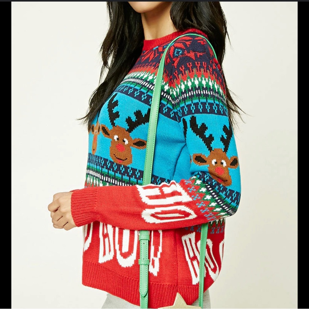 reindeer‎ Christmas sweater HO HO HO